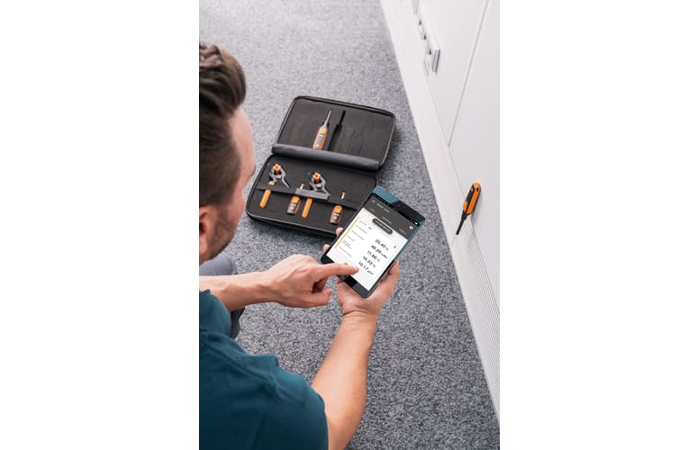 aplicaci&oacute;n testo Smart Probes HVAC set