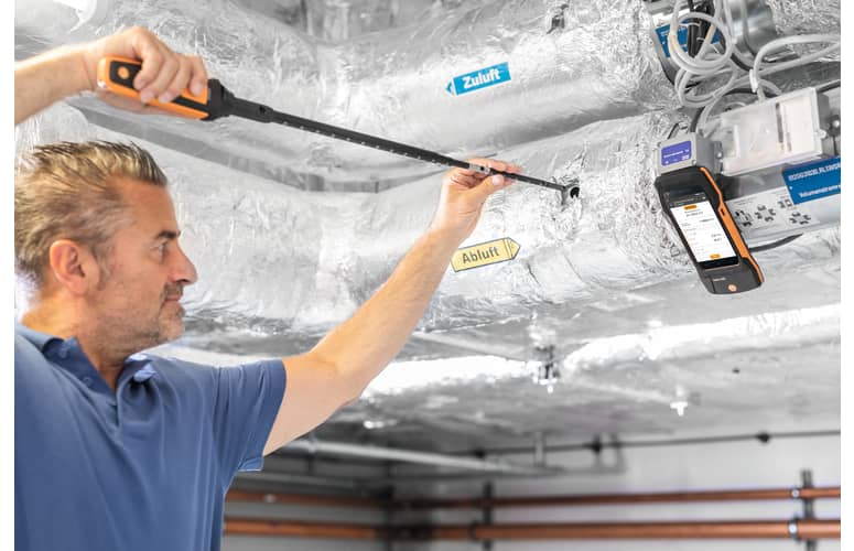 testo 400 air flow kit with hot wire probe